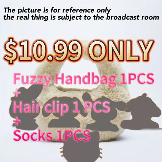Winter Warm Package（Fuzzy bag + Socks+ Hair Clip)