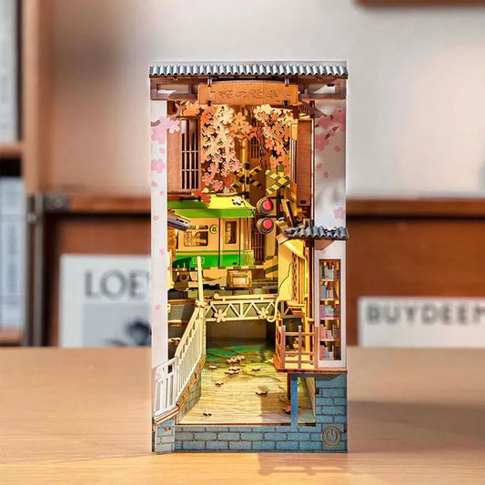 Book Nooks Series Stories in Books 4 Kinds DIY Wooden Miniature House Furniture Sakura